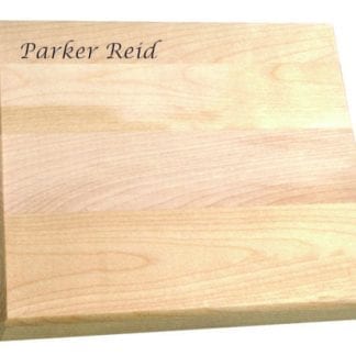 Personalized kitchen gift from Napaview.com, a Maple wood Charcuterie Board with the recipient's name laser-engraved.